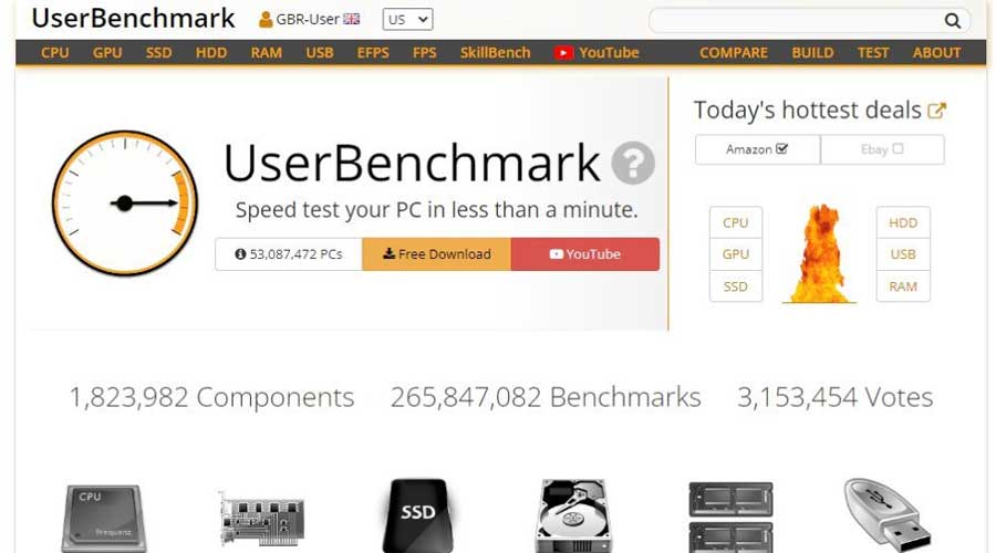 برنامه userbenchmark